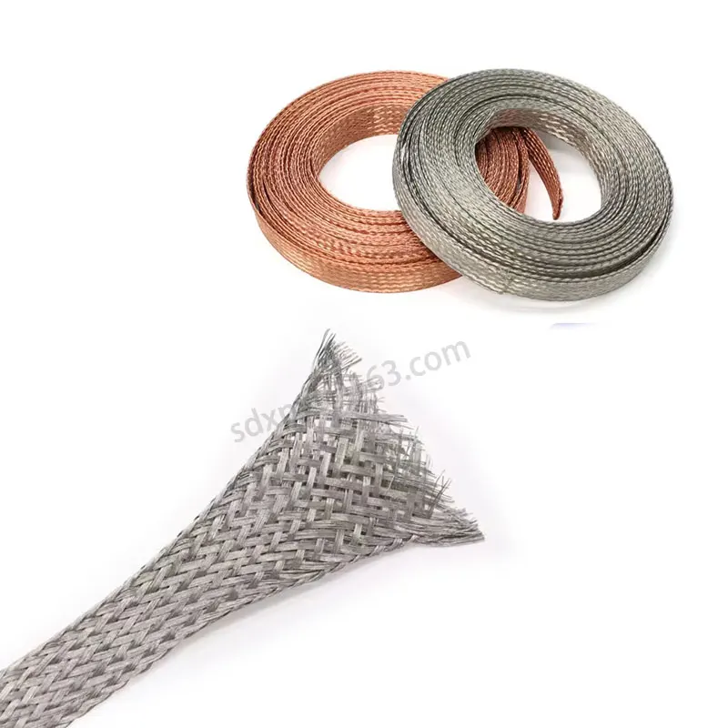 Copper Braided Screen Tin Plated Copper Mesh Acoustic Wire Anti-Interference Metal Braided Wire Copper Conductive Tape Grounding