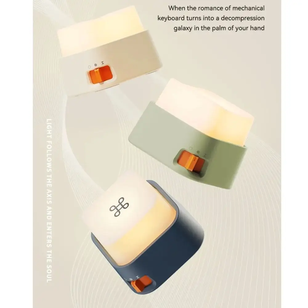 Adjustable Keyboard Click Style Light Portable Magnetic Attraction LED Touch Night Lamp Dimming With Stickers