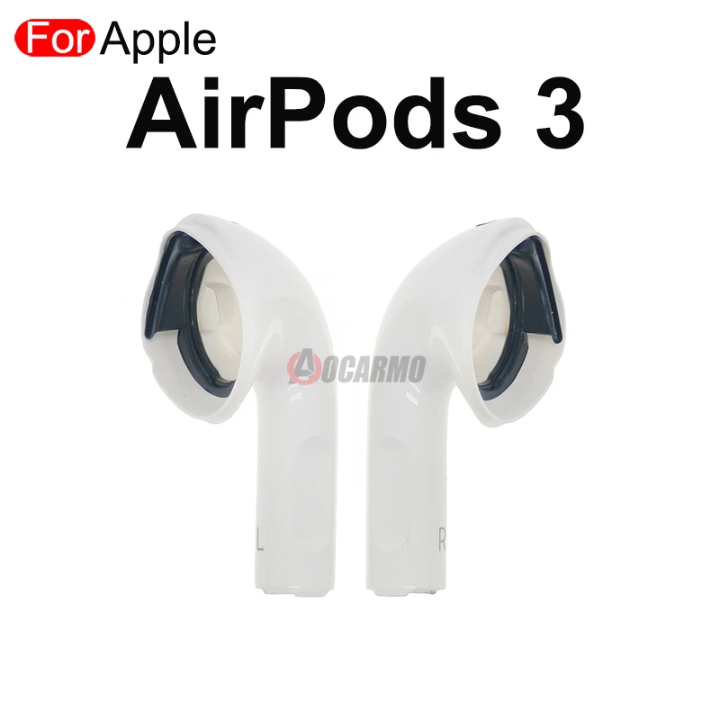 Aocarmo For Apple AirPods 3 Earphone Bottom Shell Case Housing With Top Mesh Net Black Plastic Ring Repair Replacement Part