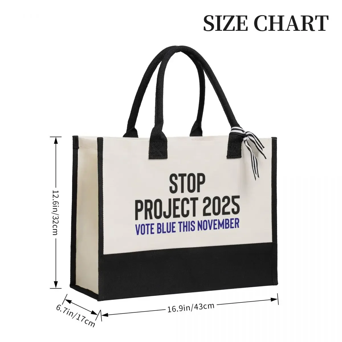 STOP PROJ Canvas Gift Shopping Bag Canvas Customizável Bolsa de Grande Capacidade, Qualidade Presentes, 2025