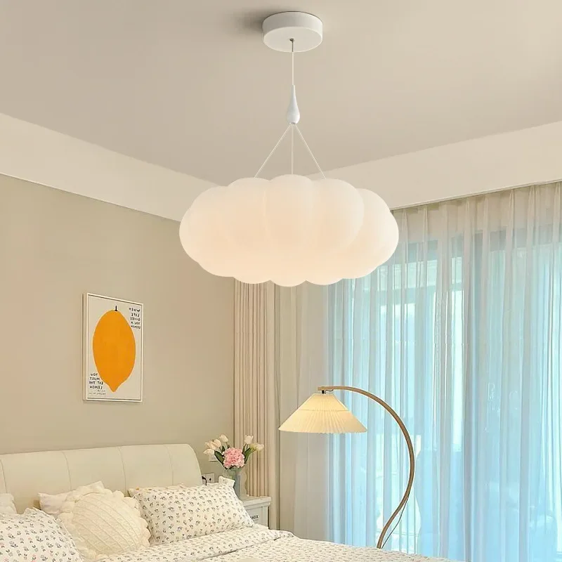 

Cream Wind Bedroom Lamp Nordic Ins Warm Romantic Jack-o-lantern Minimalist Children Room Master Bedroom Chandelier Ceiling Lamp