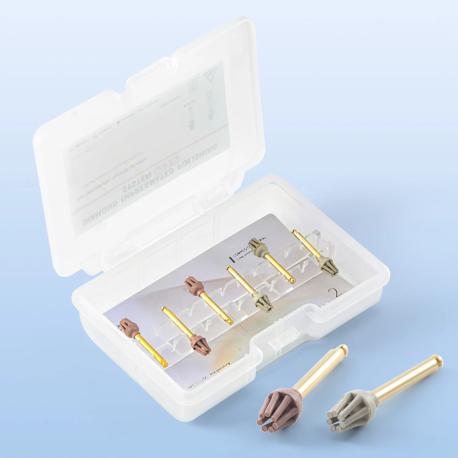 6 Stück/Box AZDENT Dental-Komposit-Harz-Set Polierrad Dental-Spiralflexbürste Polierer Zahnarztbedarf Materialien – Detail 7