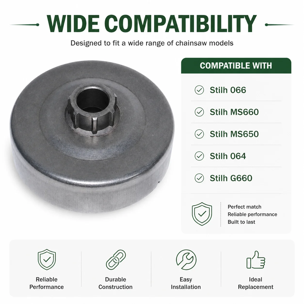 Clutch Drum Rim Sprocket Kit 3/8-7T with Spark Plug & Needle Bearing For Stihl 066 MS660 MS650 1122 007 1000 Chainsaw Parts