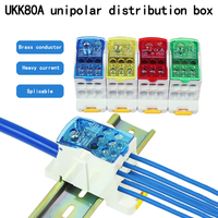 UKK80A Single-pole Splitter Box Large Current One into Multiple Branch Line Terminal Rail Splitter 125A 160A 250A