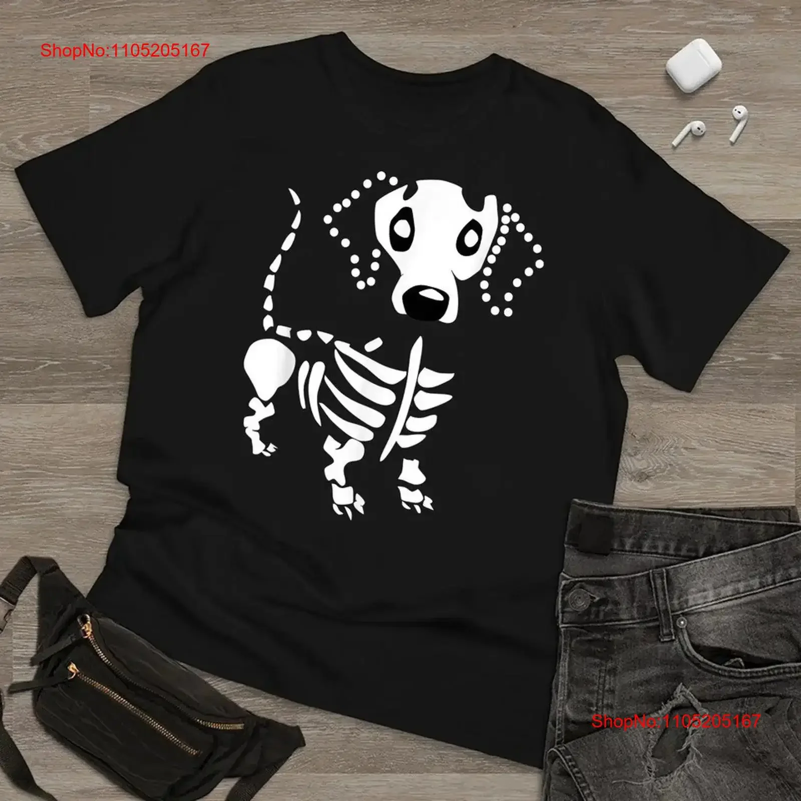 

Cute Dachshund Bone Skeleton Wiener Dog Vintage T Shirt vintage Washed Top For Everyday Wear Comfortable graphic
