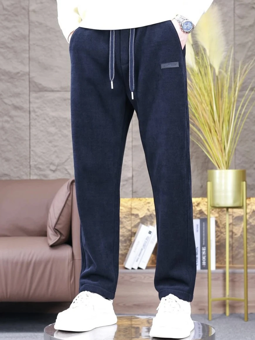 

Spring Autumn New Sle Men's Casual Loose Fit Straight Leg Sports Pants Elastic Waisand Long Trousers Faionable Simple