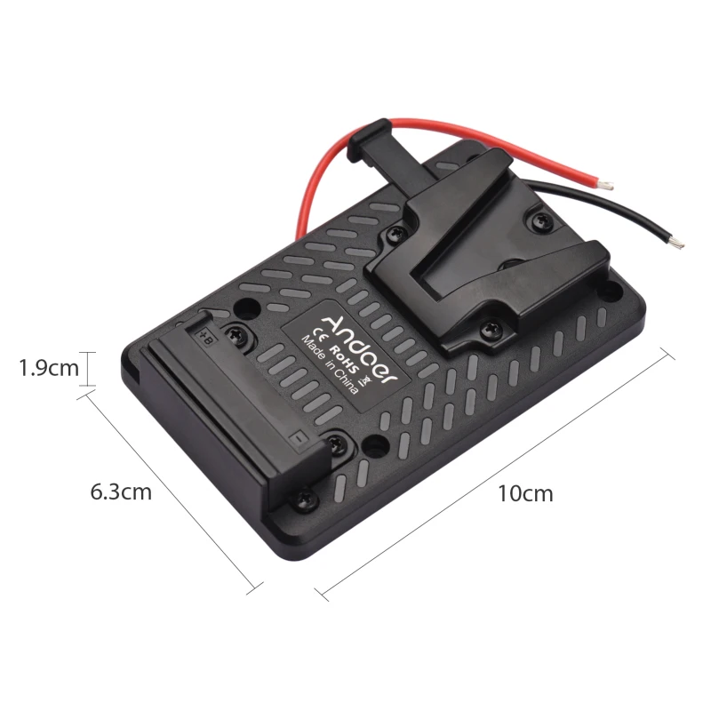 Andoer Full Plastic V-lock Battery Back Pack Plate Adapter Quick Release Lock Design Replacement for Sony V-Mount Batteries