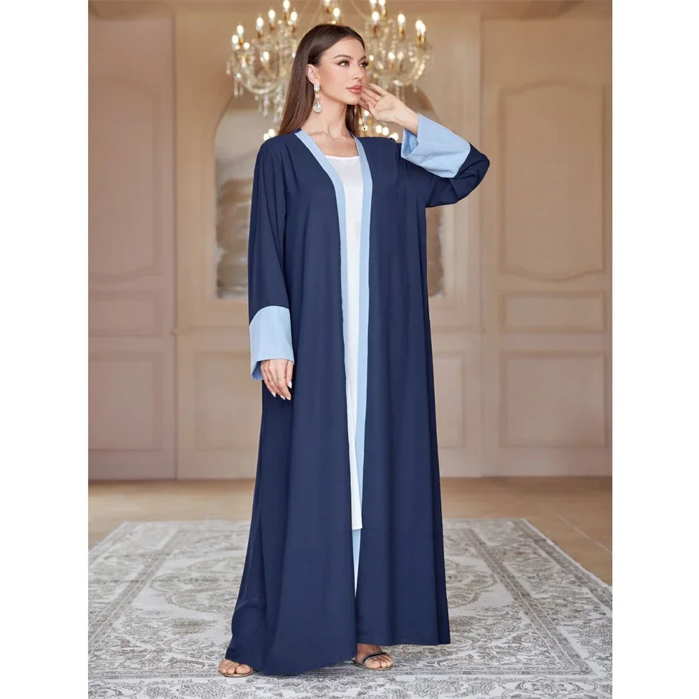 Eid Open Abaya Donne Musulmane Cardigan Hijab Maxi Vestito Turchia Kimono Islamico Ramadan Arabo Abito Lungo Dubai Femme Jalabiya Caftano