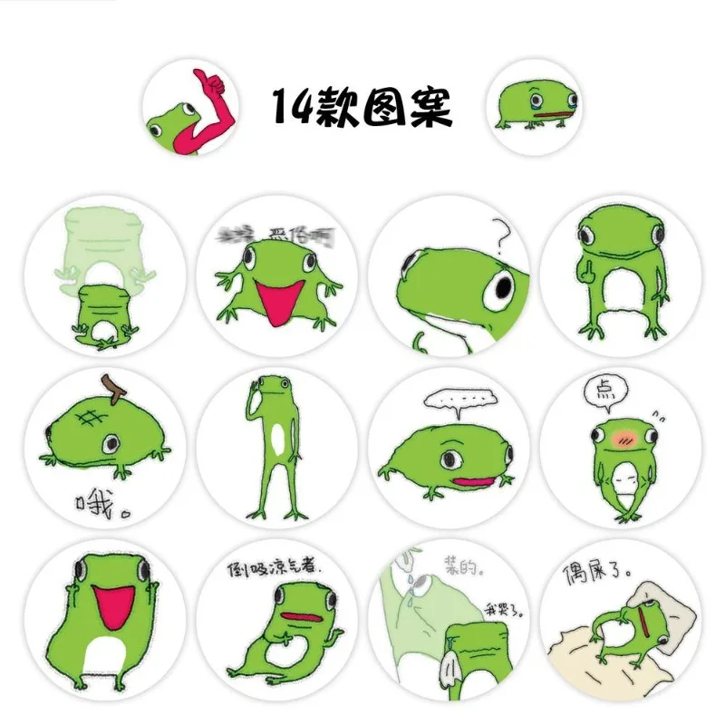 500 قطعة من ملصقات تزيين جرافيتي إبداعية على شكل ضفدع لطيف على شكل شخصية كرتونية