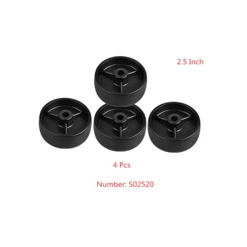 

(4 Packs) Casters 2.5 Inch Black Pp Single Wheel Inner Hole 8mm Bearingless Plastic Diameter 65mm Home