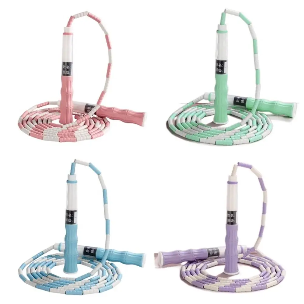 

2.5 M Segmented Fitness Jump Rope Adjustable Length No Knots Soft Bead Skipping Rope Professional Durable Home Exercise