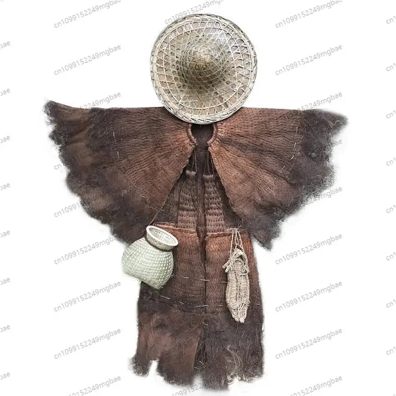 

Lionet hat agritainment pendant rainproof shawl handmade straw shoes fish basket decoration Lionet shuttle brown coat