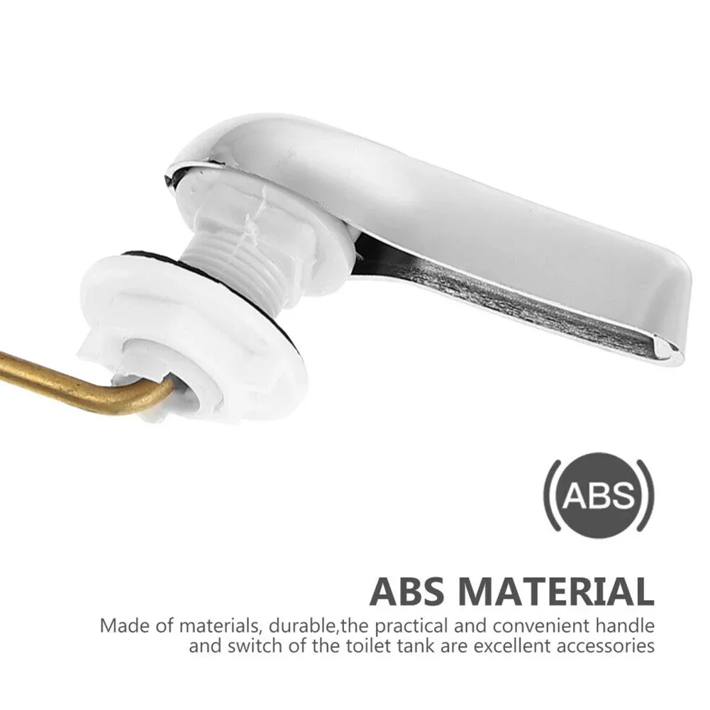 Universal Toilet Tank Flush Lever Chrome Finish Handle Fitting Assembly Replacement Tools Tank Accessory Bathroom Tools