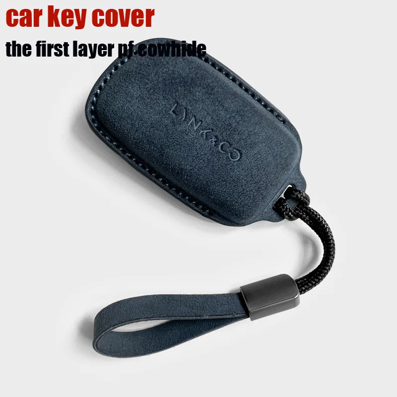 

For Lynk&Co Z10 keycase suede car keycase buckle,New genuine leather keycase