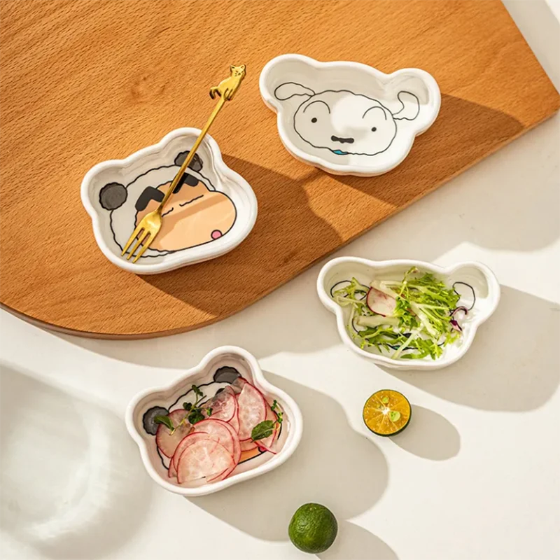 

Cartoon Crayon Shin Chan Cute little dish Anime Household ceramic seasoning dish Good household items Christmas gifts