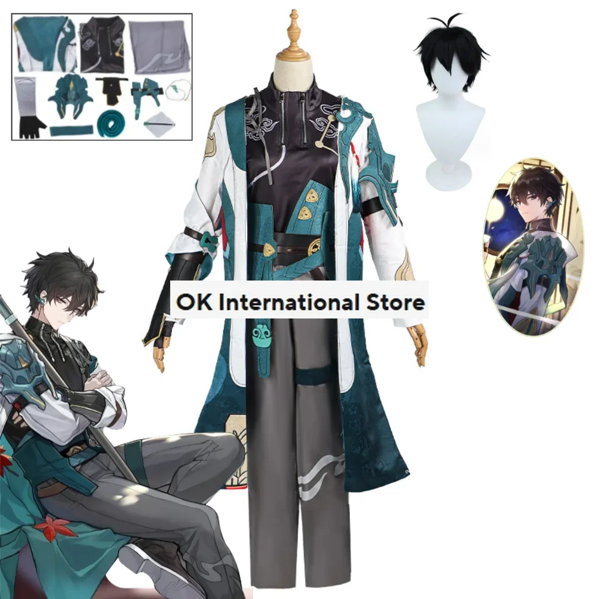 Game Anime Honkai Star Rail Dan Heng Cosplay Kostum Men's Uniform Full Set Halloween Carnival Party Carnival Performance Costume