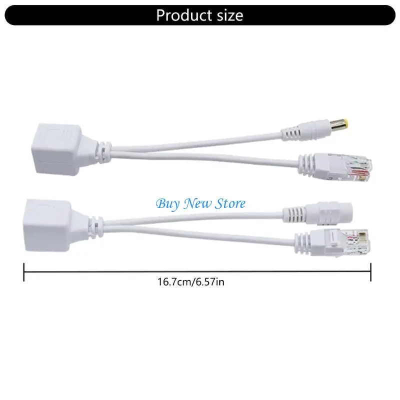 20CE 2 unids/set Cable adaptador POE RJ45 inyector y divisor potencia pasiva sobre Ethernet soporte 12V sintetizador separador