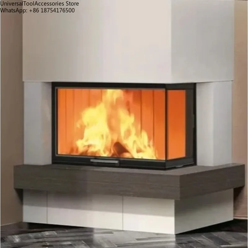 Wood Burning 2 Side or 3 Side View Fireplace Real Wood Fire Stove Fire Wood Fireplace Fire Pit Heater Wall Mount