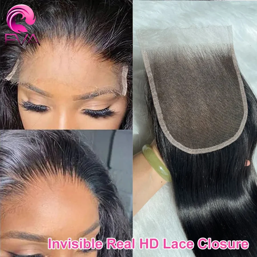 7X7 Deep Parting HD Lace Closure Only 6x6 5x5 Straight Human Hair Closure 13x6 SKINLIKE HD Lace Frontal Closure Only Pre Plucked