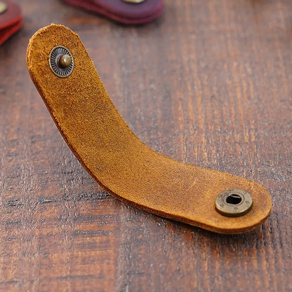 귀여운 가죽 케이블 와인더 미니 코드 정리기 케이블 관리 이어폰 코드 와인더 데스크탑 수납