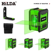 HILDA 2D Laser Level Self Levelling Green Beams Laser Horizontal & Vertical Cross-line 2 Lines