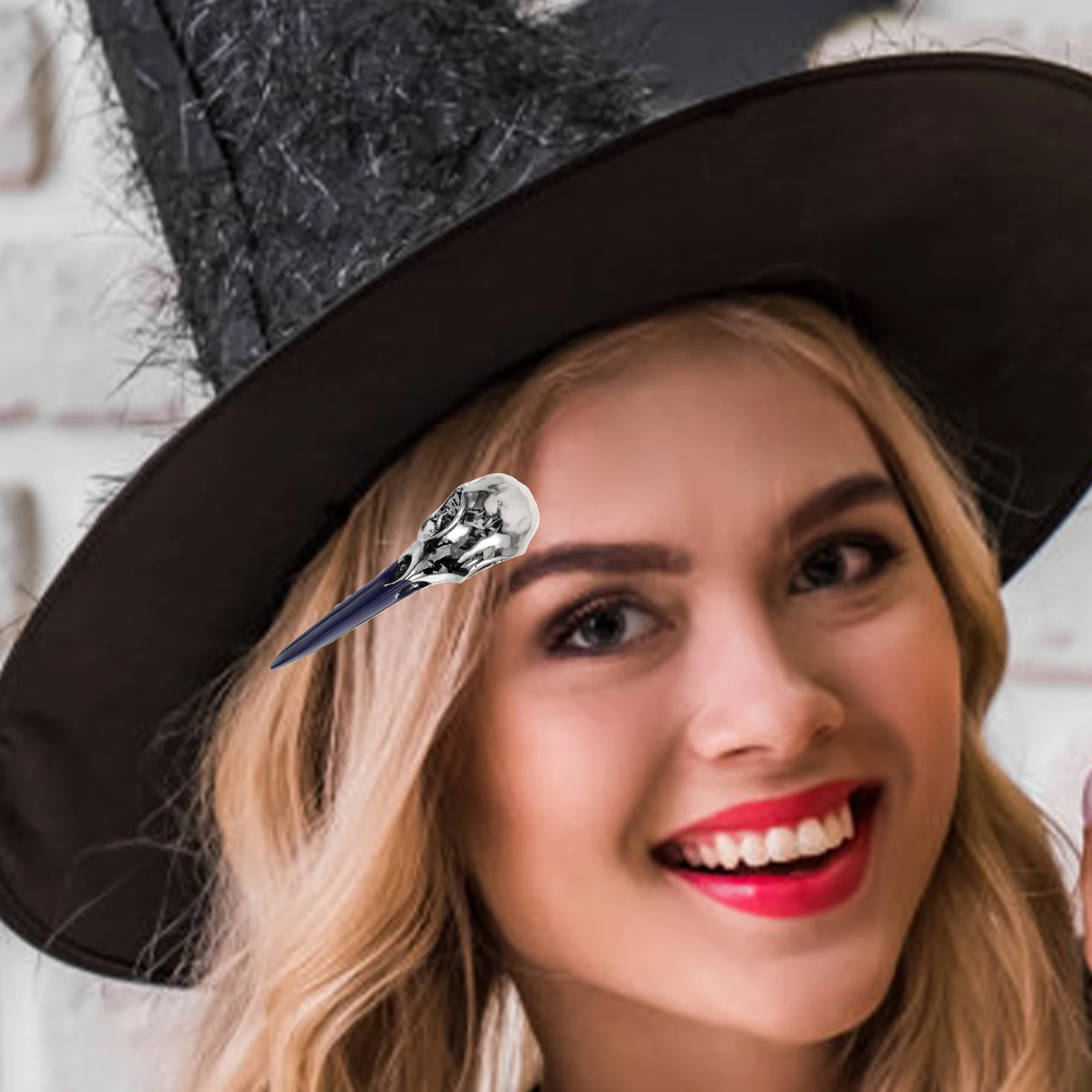 

Gothic Bird Skull Hair Clip Halloween Accessories for Women Girls Party Cosplay Gothic Style Decor Skull Hair Clip