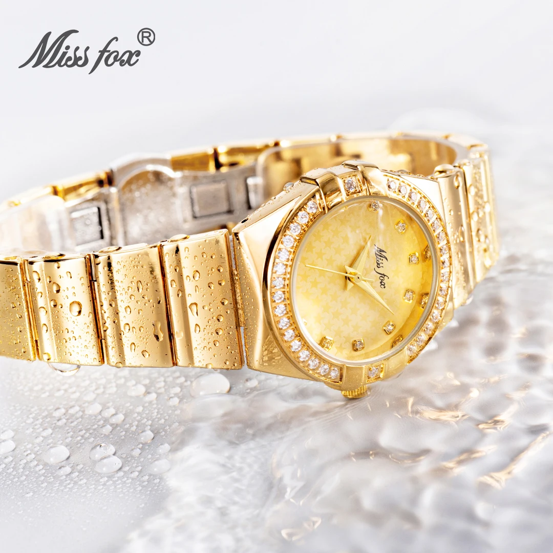 

MISSFOX Women Watches Luxury Stainless Steel Waterproof Ladies Quartz Clocks Elegant Small Dial Top Diamond Girls Wrist Watch