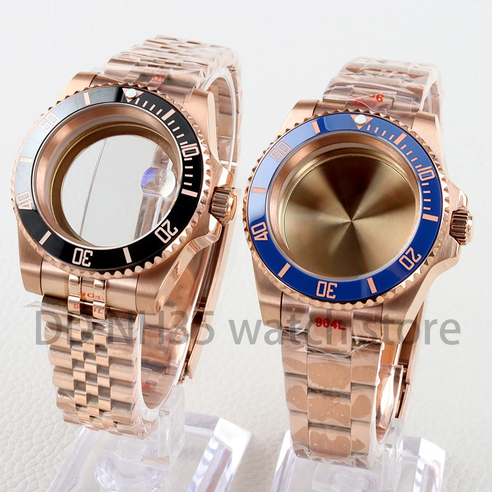 

Rose Gold NH35 Case 40mm Sapphire Glass Jubilee/Oyster Strap for SUB/GMT/Yacht-Master NH34 NH35 NH36 NH38 Movement 28.5mm Dial