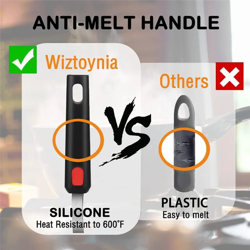 

L55A-Silicone Spatula Set Of 2, 600°F Heat Resistant Cooking Spatulas For Nonstick Cookware, Kitchen Utensils Use Spatula