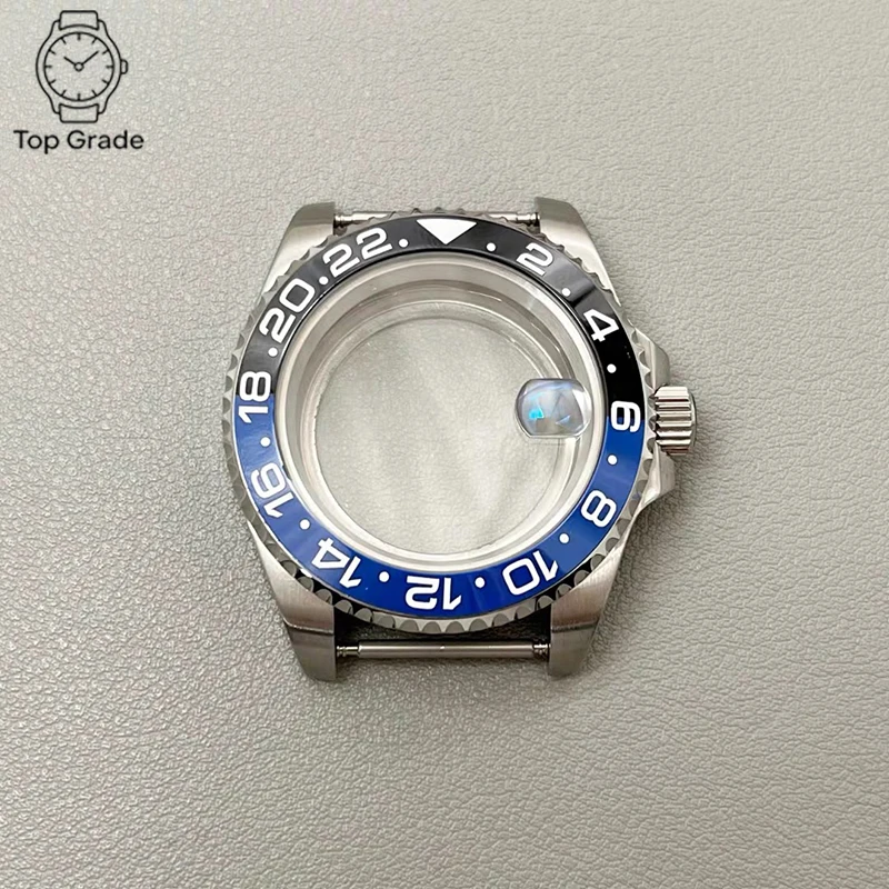 SmileLife 40mm Sub GMT Rotatable Ceramic Bezel 120 Clicks Watch Case Sapphire Glass Fit NH35/36/34 Movement Watch Accessories