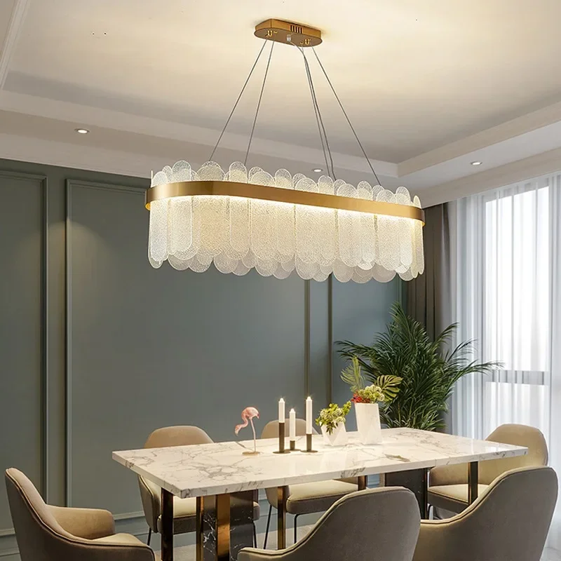 Nordic luxury Modern glass Living room chandelier New Simple Restaurant Bedroom Lamp Hotel Shop Mall high-end gray Pendant lamp