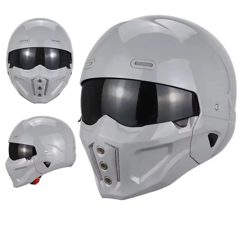 

Come With 2 Lens Motorcycle Scorpion Helmet Moto Modular Male Retro Capacete Casco Cruiser Half Tactical Cap DOT Approved CE