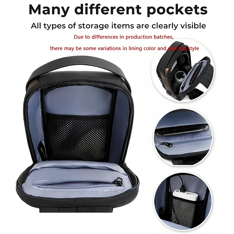 Diebstahlsichere Brusttasche für Herren, modischer Motorrad- und Freizeit-Sport-Schrägrucksack, strapazierfähiges Oxford-Gewebe – Detail 11