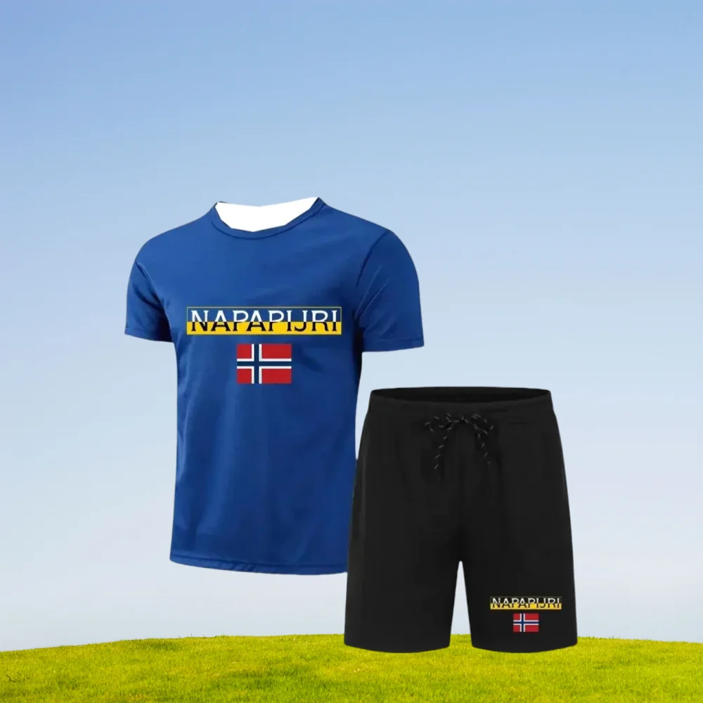 

2025 простые шорты с короткими рукавами и буквенным принтом, повседневный костюм для взрослых, спортивный бег, фитнес, футбол, мужской дышащий удобный костюм