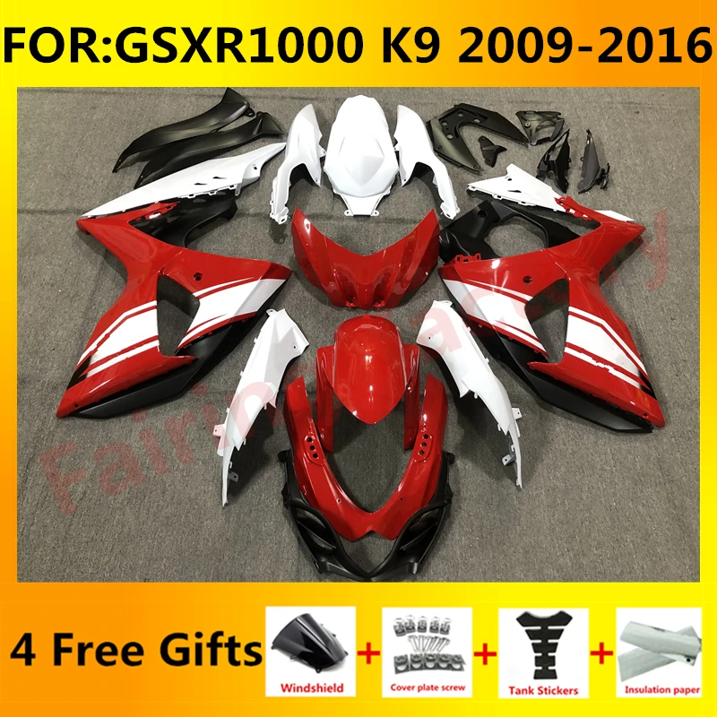 

Motorcycle Fairing kit fit for GSXR1000 GSXR 1000 GSX-R1000 2009 2010 2011 2012 2013 2014 2015 2016 K9 Fairings set red white