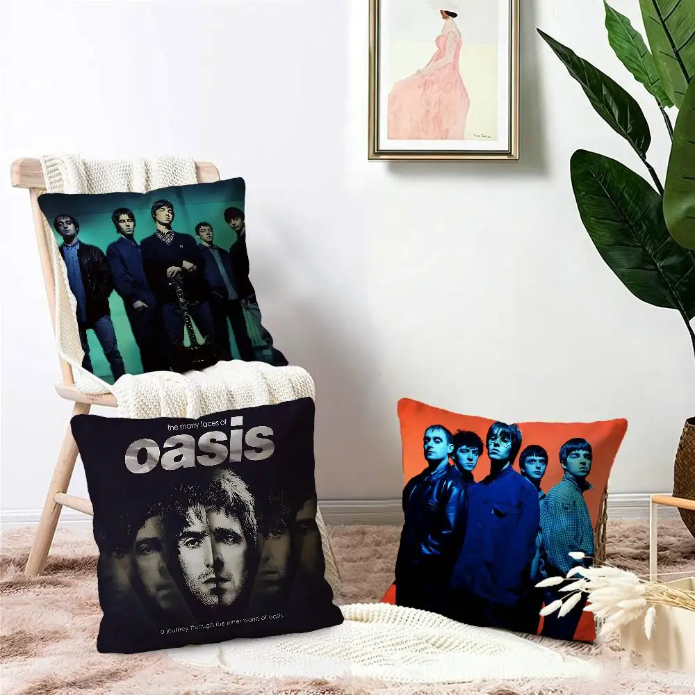 O-Oasis Band Pillow Covers Cartoon Sofa Decorative Home Double-sided Printing Short Plush Cute Cushion Cover