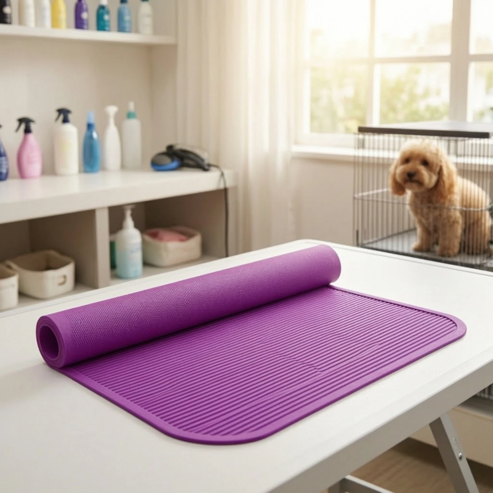 Pet Grooming Mat Non-Slip Grooming Table Mat Silicone Pad Moisture-Resistant Comfortable for Dog Groomers