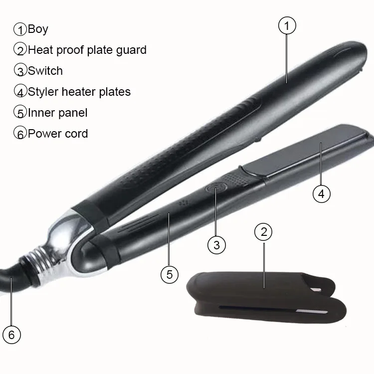 A máquina de cortar cabelo reta de íon negativo não prejudica, alisamento, tala e pode ser usada tanto para cabelos lisos e cacheados