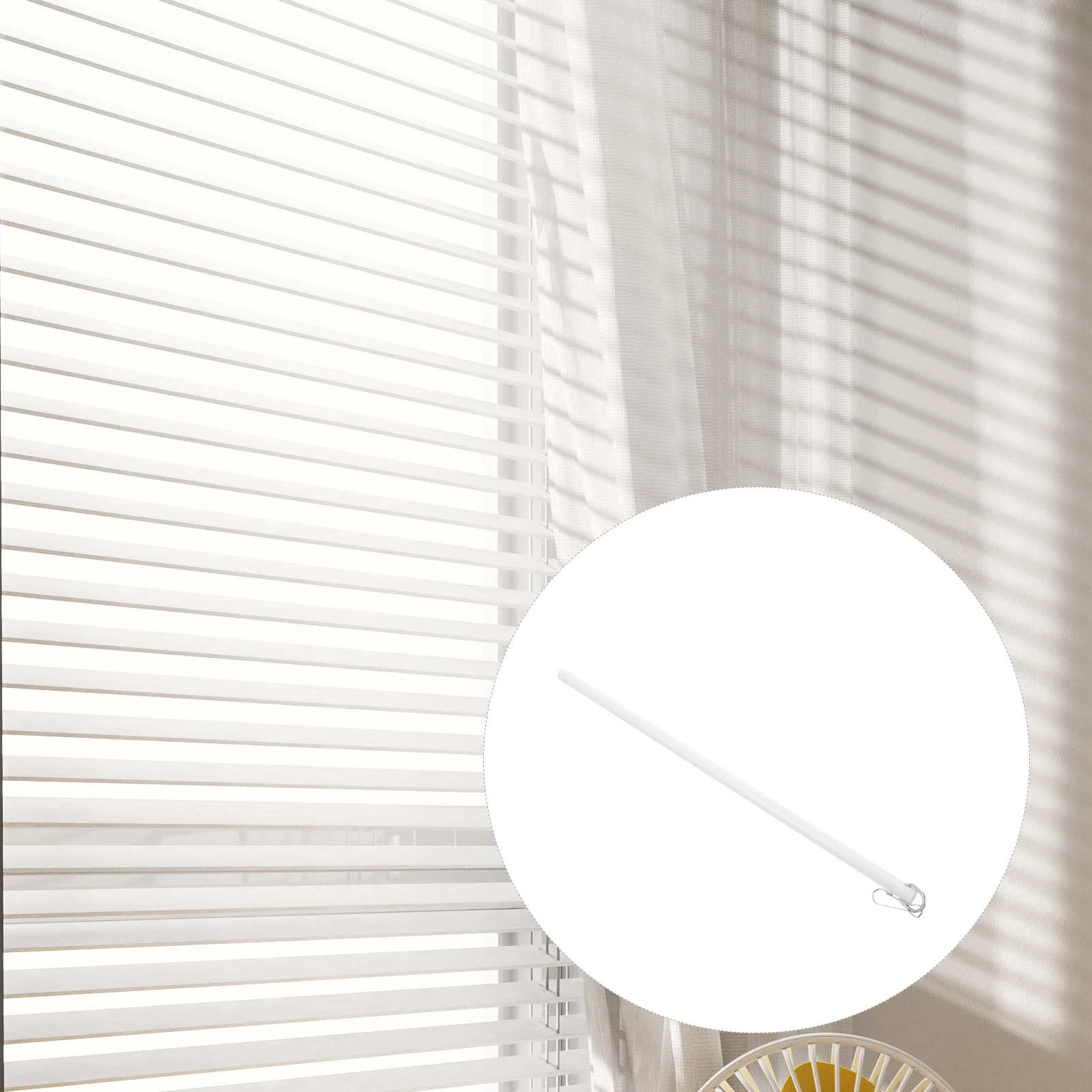 

17Inch Stylish White Curtain Pull Wand Drapery Rod Lightweight Simple Design