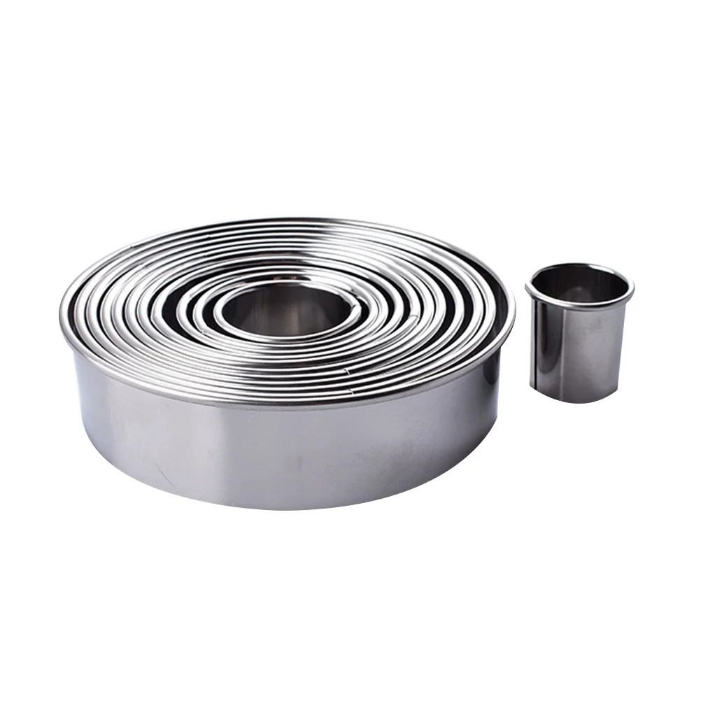 

1Set Biscuit Cutter Cookie Mold Stainless Steel Round Shape Baking Mold for Dough Fondant Cakes Fruits Pancakes Bread Sandwich