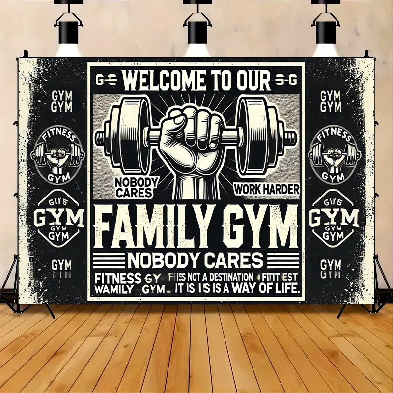 A Motivational Family Gym Shower Curtain: Transform Your Bathroom into a Fitness Haven with This Inspiring Design Featuring
