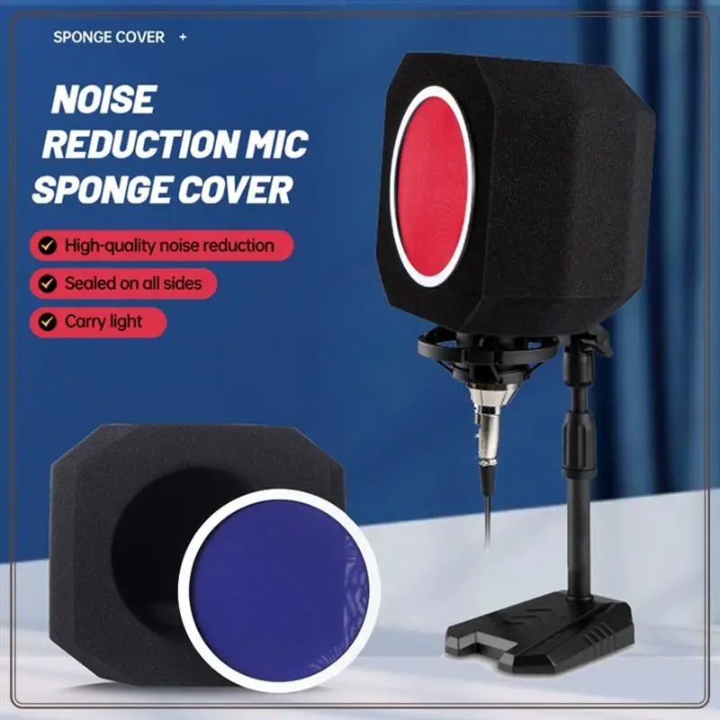 غطاء إسفنجي للميكروفون ذو سعة موثوقة، ميكروفون صوتي، شاشة رياح، غطاء صوت محمول مضاد للصوت، سعة