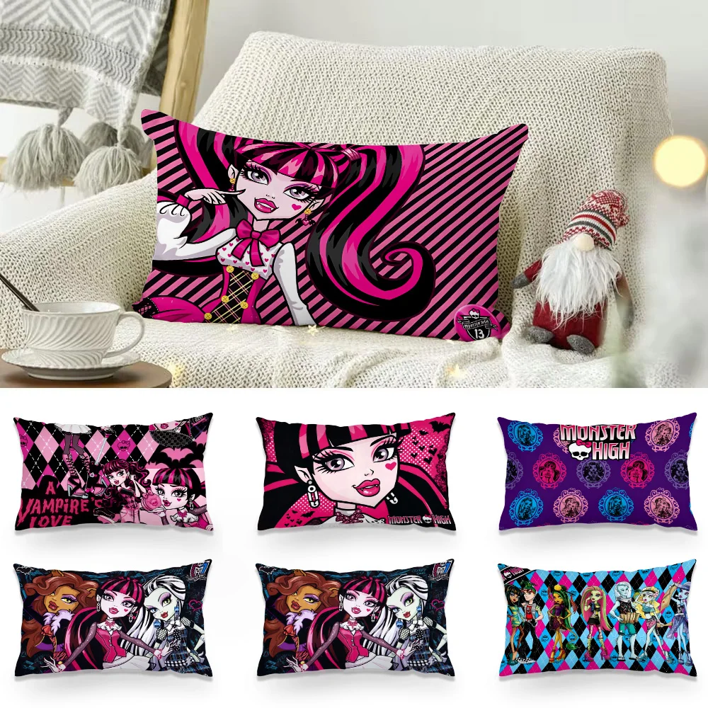 Anime M-Monsters H-HighS Double-sided Printing Rectangle Pillow Case Bedside Pillowcase Sofa Cushion Cover Room Home Decoration