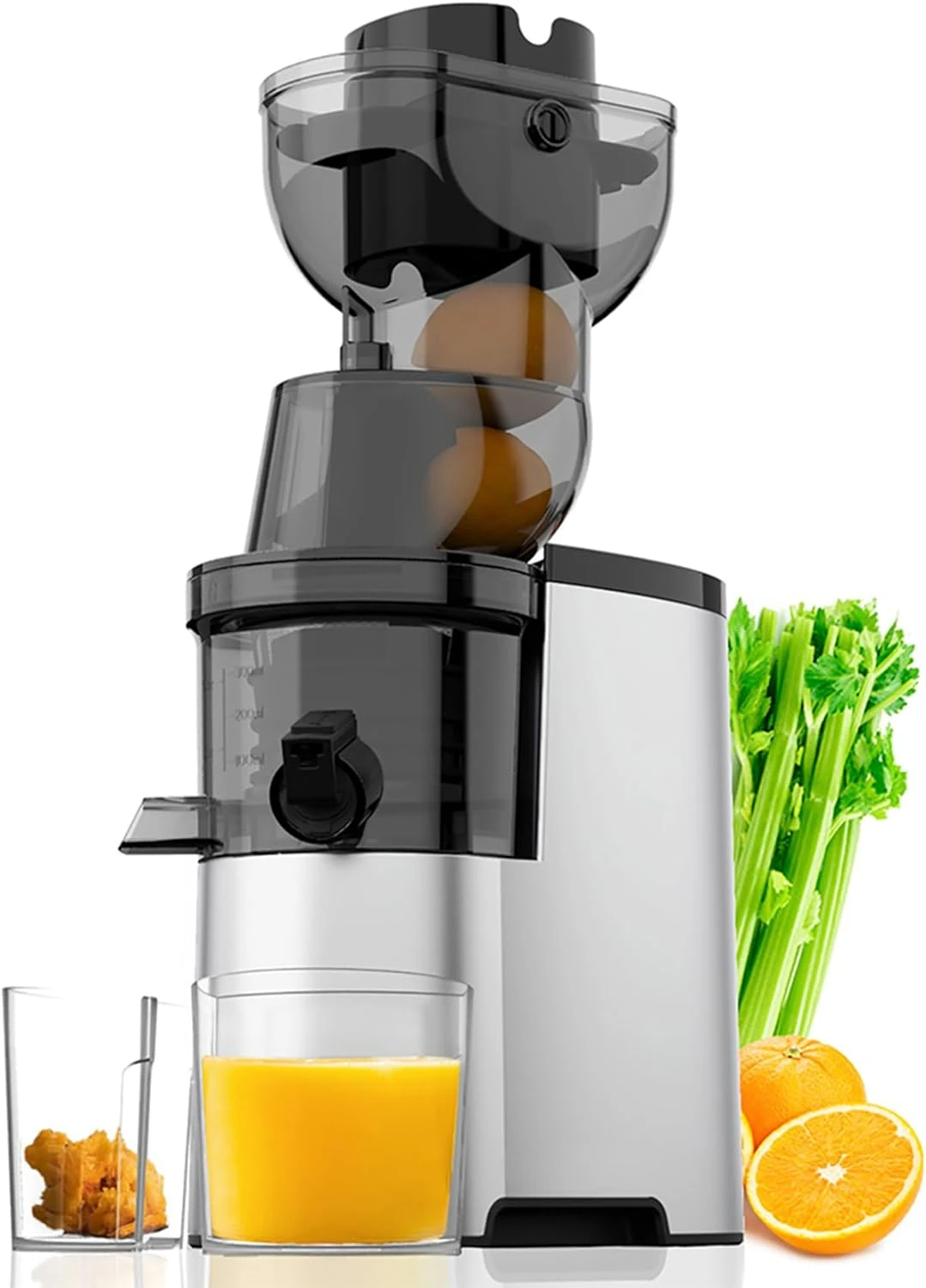 

Masticating Juicer Machines, 4.1-inch(104mm) Powerful Slow Cold Press Juicer with Large Feed Chute, Masticating Juicers for Veg