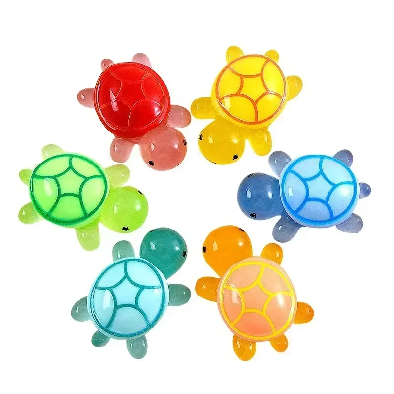 10PCS Mini Turtle Glow Miniature Figures Baby Turtle Miniature Fairy Garden Landscape Fairy Garden Glow-in-the-Dark Toys