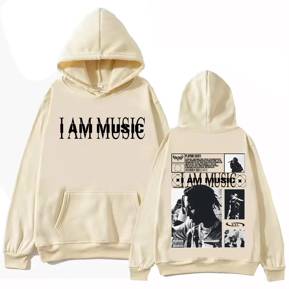 

I Am Music Playboi Carti 2025 Hoodie Harajuku Hip Hop Pullover Tops Sweatshirt