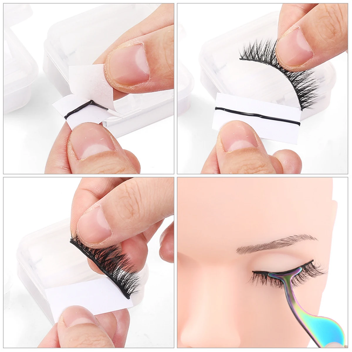 40 Pcs/Box Reusable Self-Adhesive Glue-Free Eyelash Glue Strip False Eyelashes Makeup Tools Eyelashes Extension Hypoallergenic