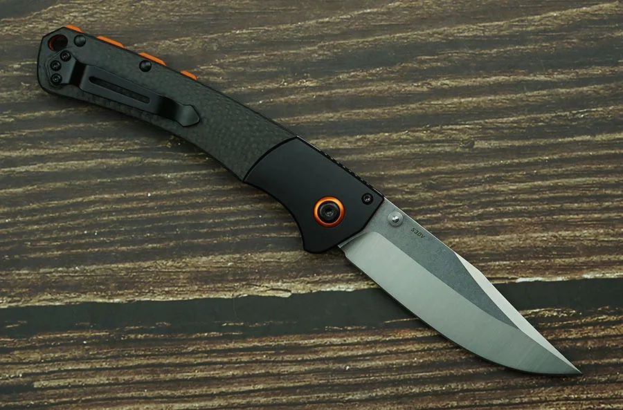 LEMIFSHE New Crooked River 15080 Carbon Fiber/G10 Handle Mark S30V Blade Outdoor Camping Survival EDC Pocket Folding Tool Knife