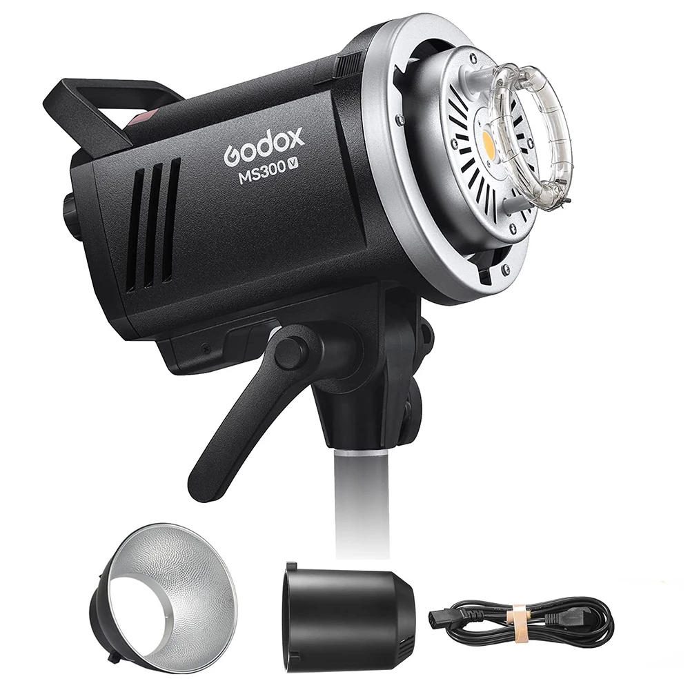 Godox MS300V 300Ws MS200V 200Ws LED Studio Flash 2.4G Wireless Receiver Lightweight Compact Bowens Mount LED Modeling Lamp