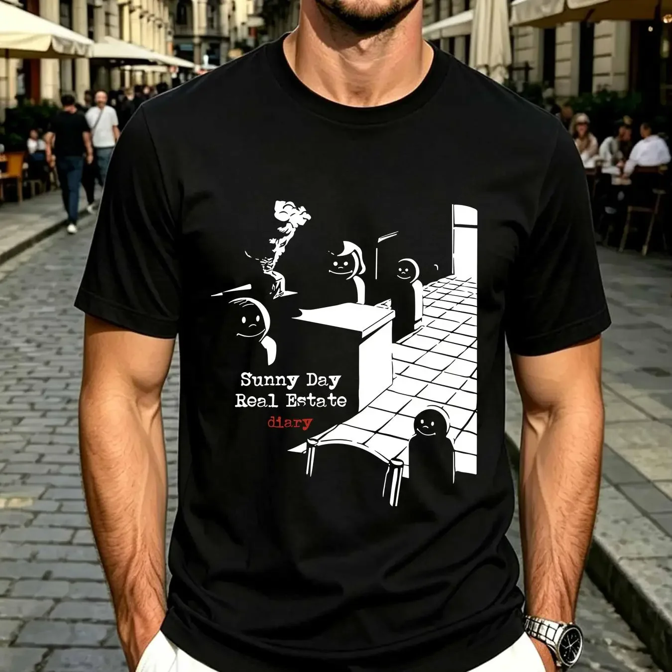 washed T Shirt BEST TO BUY Sunny Day Real Estate Diary White Music S 5XL long or short sleeves vintage Washed fashion Stylish